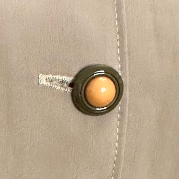 Darian Blouse 8 Beige Green Button Down - Picture 6 of 7